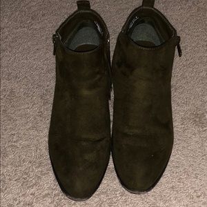 Dark green booties WORN ONCE